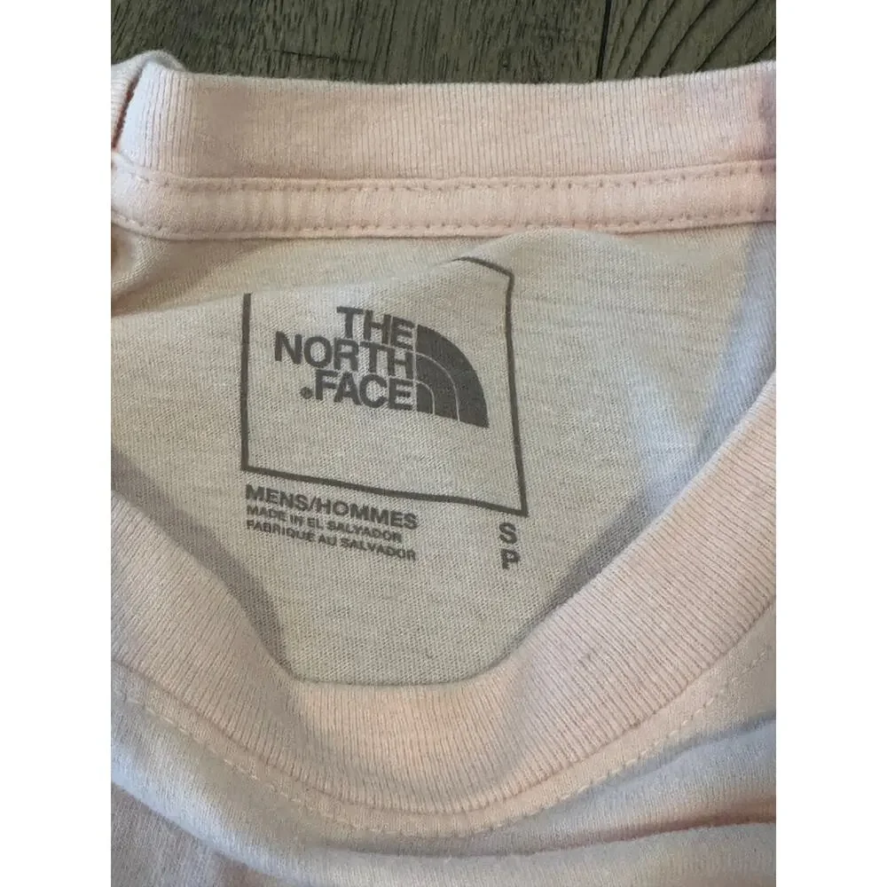 The North Face Men's Pink SS T-Shirt Graphic Logo Size Small Made in El Salvador